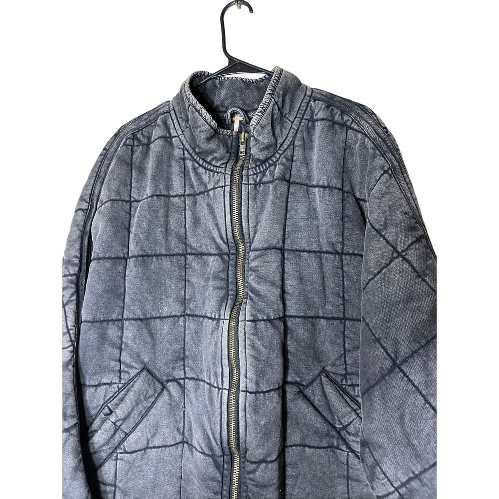 Free People Quilted Dolman Sleeve Gray Jacket Size Medium - Picture 2 of 8